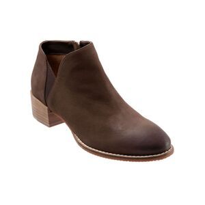 SAVA Womens Brown Goring Tegan Round Toe Block Heel Zip-Up Booties 42